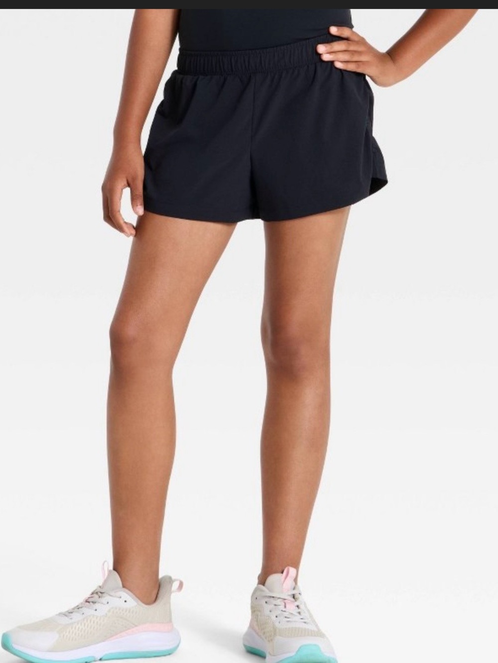 Girls Black Athletic Shorts - Comfortable Activewear